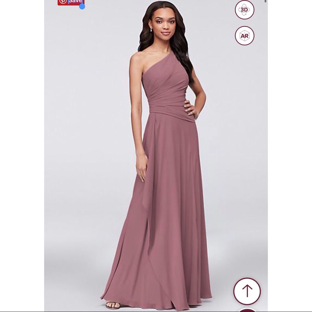 ONE-SHOULDER CASCADE BRIDESMAID DRESS - Quartz